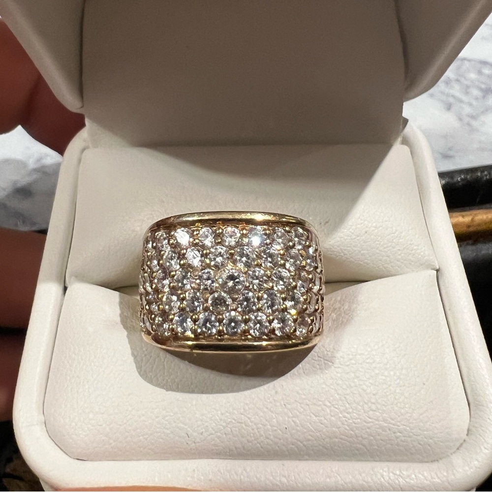 YELLOW GOLD .925 PAVÉ CZ BAND RING